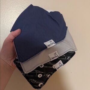 Copper Pearl Baby Bandana Bibs - Blue, Gray, Black